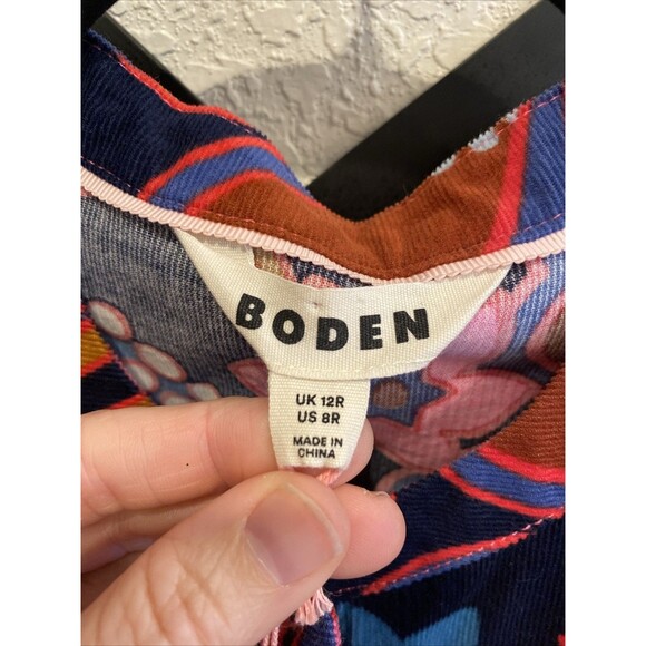 Boden Alba Cord Dress Floral Size 8 NWT *missing Belt - Picture 4 of 12